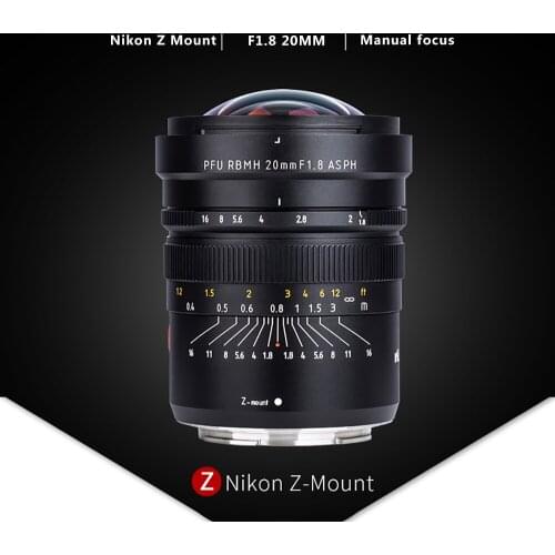 Viltrox 20mm F1.8 Camera Lens Manual focus ASPH PRU RBMH Wide Angle lente for Nikon Z6/Z7 Z mount lens Camera