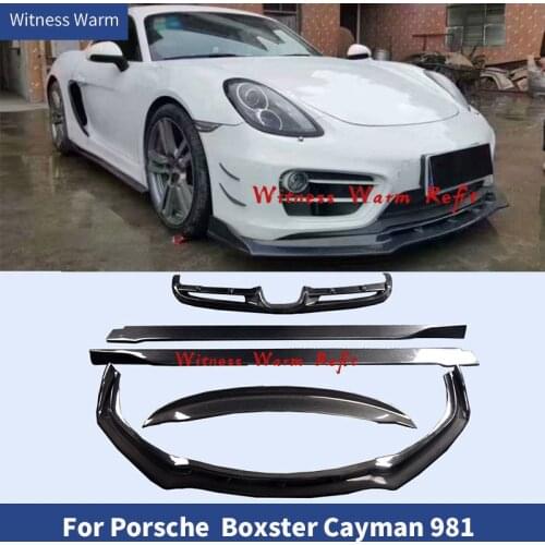 Carbon fiber Front Bumper Lip Rear Diffuser Rear Spoiler Side Body Skirt For Porsche Boxster Cayman 981 car body kit