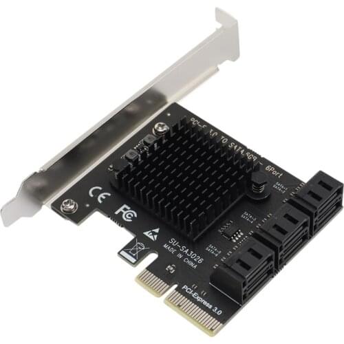 Pci-E to Sata3.0 Expansion Card 6 Port SATA3.0 Adapter Card 6G IPFS Hard Drive Expansion Card