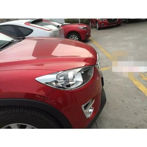 For Mazda CX-5 2015 2PCS ABS Chrome Car Head Light Frame Exterior Parts Sequins Trim Cover Car Styling Accessories