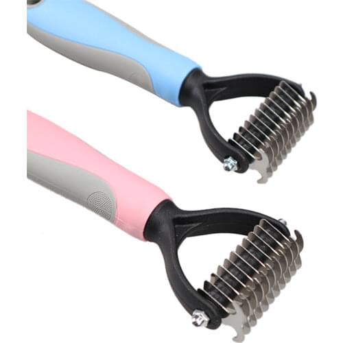 Hair Removal Comb for Dogs Cat Detangler Fur Trimming Dematting Deshedding Brush Grooming Tool For matted Long Hair Curly Pet
