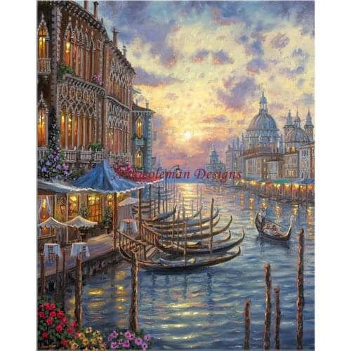 Needlework for embroidery DIY DMC High Quality - Counted Cross Stitch Kits 14 ct Oil painting - Grand Canal
