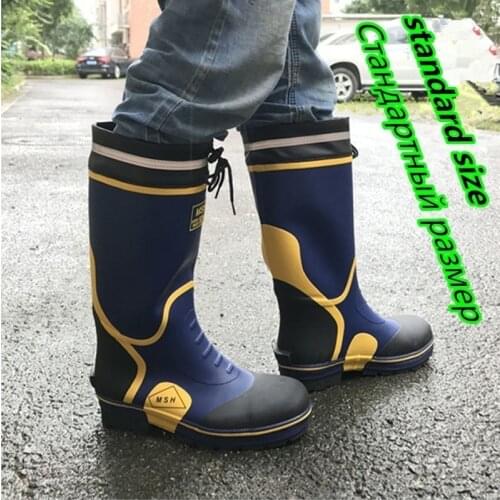 Fishing Waterproof Boots Wellies Aqua Non-slip Built-in Steel Rain Farm High Tube Rubber Water Shoes Waders Car Wash Garden Men