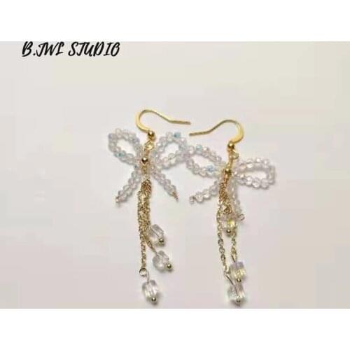 New Pearl Stud Earrings Women 14K Filled Gold Bow Earrings Women Party Exquisite Jewelry Gift Party Costume Decoration