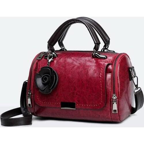 Women Handbags Fashion Black Female Messenger Bag Retro Oil Wax Leather Portable Handbags Wild Shoulder Crossbody Bag Femme Flap