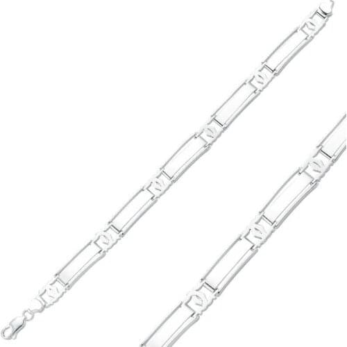 Tevuli 925 Sterling Silver Double Stripe Men 'S Bracelet