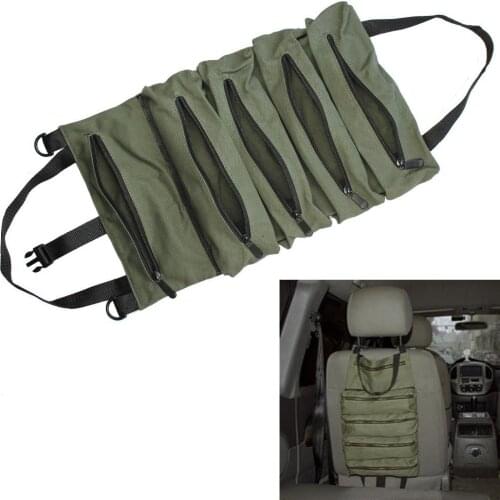 Multi-purpose Tool Storage Pouch Roll Up Bag Wrench Roll Pouch Canvas Tool Organizer Roll Storage Case With Zipper Pocket