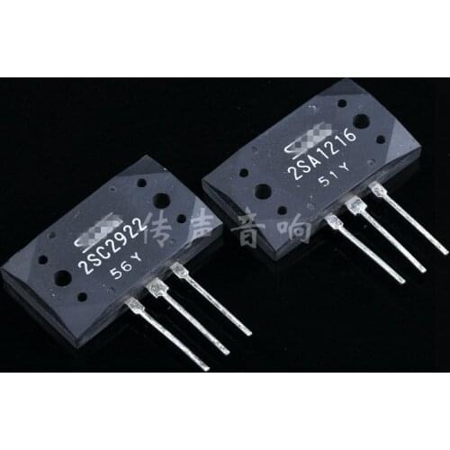 4pcs/lot 2pairs High power triode 2SC2922 2SA1216 200W/180V/17A audio amplifier tube HIFI amplifier New original