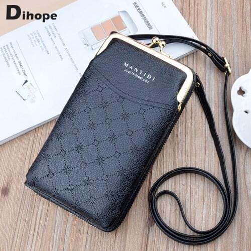 Dihope Womens Handbag Fashion Ladies Crossbody Bags Long Wallets PU Leather Shoulder Messenger Bag Phone Purse Card Clutch