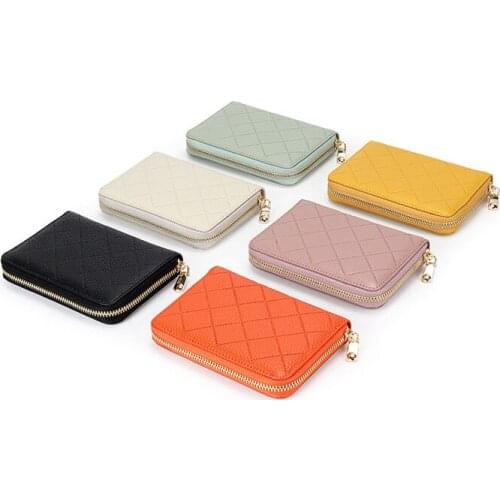 Women Short Wallets Genuine Leather Female Purses Card Holder Woman Zipper Embossing Wallet Multiple Card Slots Coin Purse