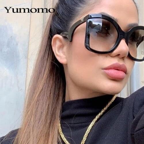 2021Gradient Oversized Square Sunglasses For Women Classic Wave Frame Female Sun Glasses New Fashion Vintage Ladies Shades UV400