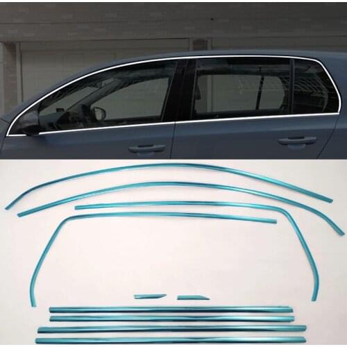 Fit For Volkswagen Golf 6 2010-2014 10PCS Stainless Steel Car Window Trim Cover Exterior Body Decoration Car Styling Accessories
