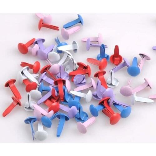 5colors 100PCs Mixed Pastel Round Brads Scrapbooking Embellishment Fastener Brads Metal Crafts For shoes Decoration 14x8mmCP1511
