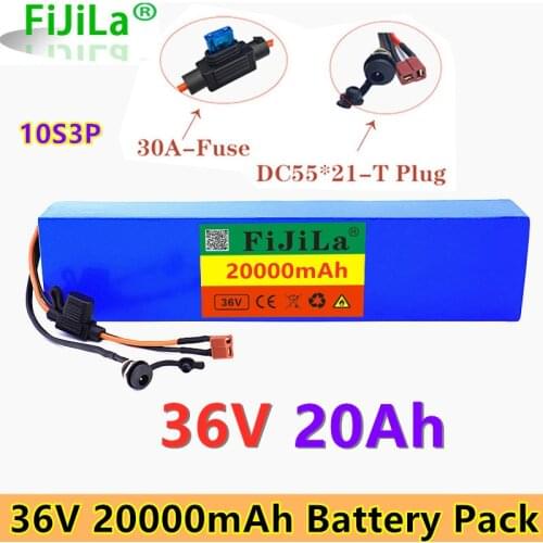 36V 20Ah 18650 lithium battery puck 10S3P 600W or less, suitable for scooter E Twow scooter m365 pro ebike backup power supply