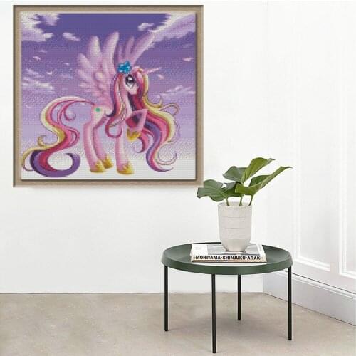 5D DIY Diamond Embroidery Mosaic Pattern My Little Pony Picture Wall Decor Gift Full Round Diamond Painting Cross Stitch Kits
