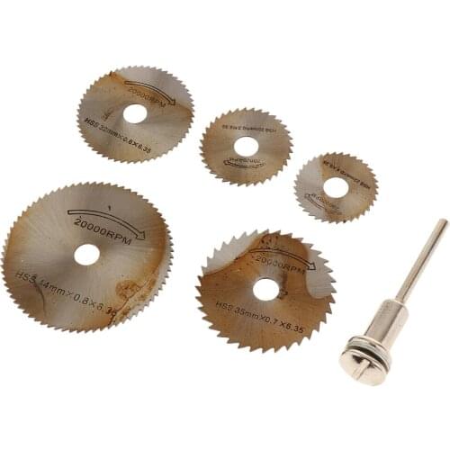 6PCS HSS Circular Cutter Cutting Saw Blade Discs Mandrel For Cutting Rotary Tool Comfortable Grip