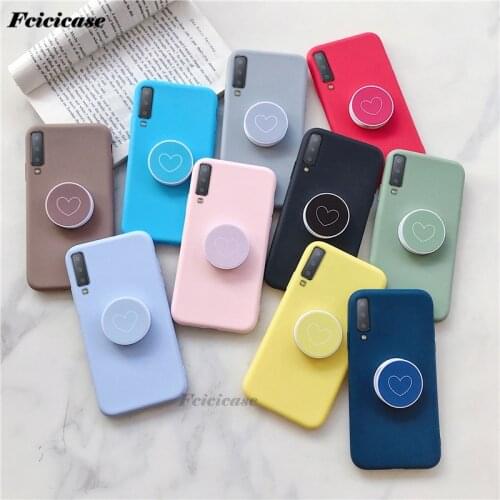 A7 2018 Love Heart Stand Holder Case For For Samsung Galaxy A7 2018 A750 A750F 6.0inch Silicone Back Cover