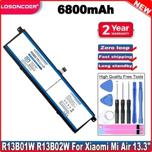 LOSONCOER 5800mAh R13B01W R13B02W Laptop Battery for Xiaomi Mi Air 13.3" Series Tablet R13B02W R13B01W Battery