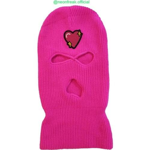 Balaclava Mask Hat Winter Cover Neon Mask Green Halloween Cap For Party Motorcycle Bicycle Ski Cycling Balaclava Heart