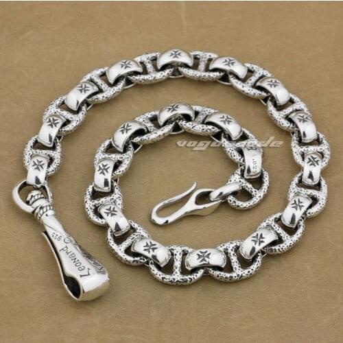 Gothic Fashion U Type Waist Pendant Solid 925 Sterling Silver Cool Mens Biker LO Type Wallet Chain 8W006WC -- 12"~36"