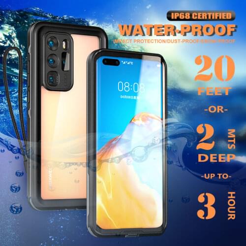 For Huawei P40 P30 Lite P30 Pro Waterproof IP68 Diving Dustproof Phone Case for Huawei Mate 20 30 Pro Full Sealed Swimming Coque