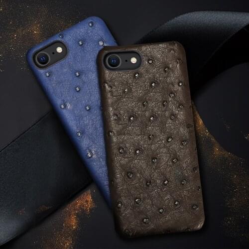 100% Natural ostrich skin Phone Case for iPhone SE 2020 12 Mini 11 Pro Max X XS 12 Pro Max XR 6 8 Plus 6s 7 Plus 5s luxury Cover