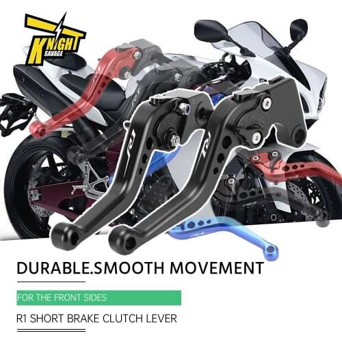 Black Short Brake Clutch Lever Hydraulic Master Cylinder Replacement Handle For YAMAHA YZFR1 Motorcycle Accessories CNC Logo R1