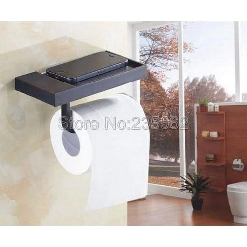 Black Oil Brass Toilet Paper Holder Bathroom Toilet Roll Holder For Roll Paper Towel Square Bathroom Accessories lba195