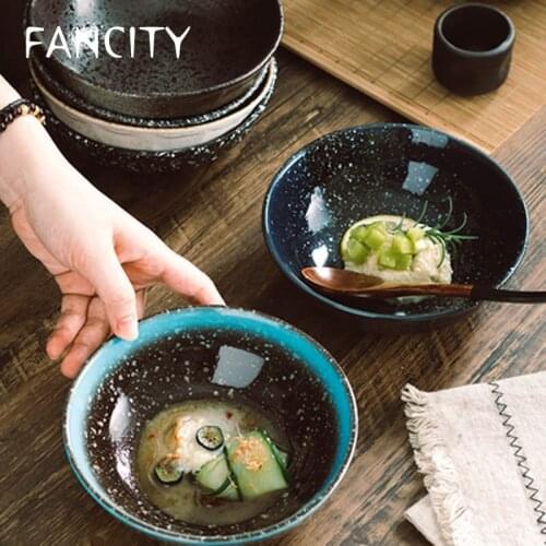 FANCITY Japanese-style household large bowl soup bowl tableware noodle bowl ceramic eating bowl commercial large porcelain bowl
