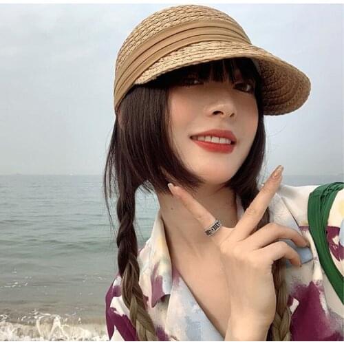 Equestrian Kentucky Derby Hats Visor Sun Hats for Women Man Large Brim Straw Hat With Ribbon Summer Hat For Lady Beach Caps