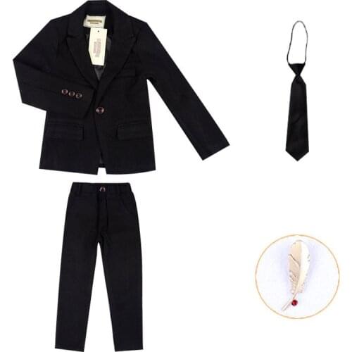 Flowers Boys Formal Wedding Suit School Kids Birthday Dress Blazer Pants 2Pcs Piano Tuxedo Children Prom Performance Costume L23
