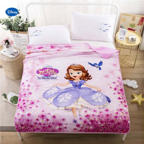 Pink Flower Disney Sofia Quilt Summer Comforter Bedding Cotton Cover Childrens Baby Kids Girl Bedroom Decor 150*200cm 200*230cm