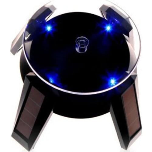 HOT SALES！！！360-Degree Rotating Solar Display Stand Turntable Phone Holder with LED Light