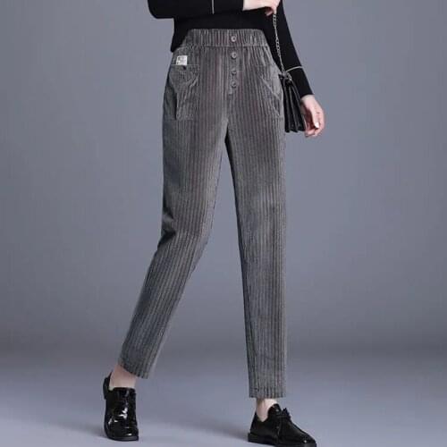 Hot Sale Women Gold Velvet Harem Pants Plus Size 4XL Elastic High Waist Pants Spring Autumn Trousers Soft Casual Warm Sweatpants