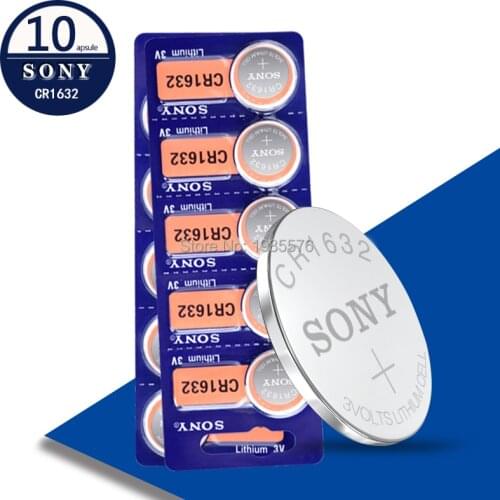 New 10PCS For Sony CR1632 Button Battery Lithium Coin Cell Batteries 3V LM1632 BR1632 ECR1632 CR 1632 For Electronic Watch Toy
