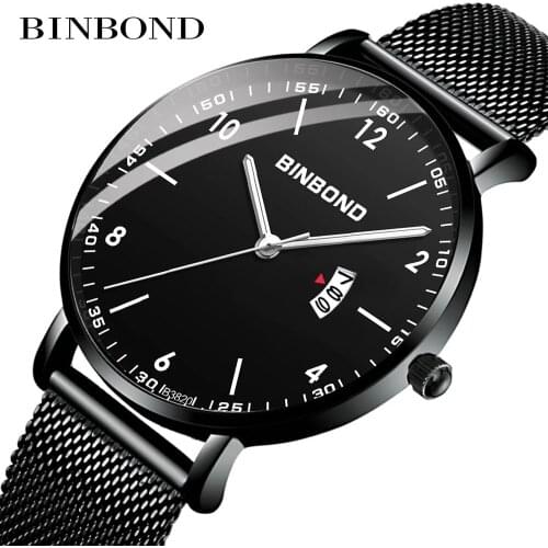 Men Watch Mens Watch Business Luxury Stainless Steel Mesh Black Watch For Men Military Sports Relogio Masculino Reloj Hombre