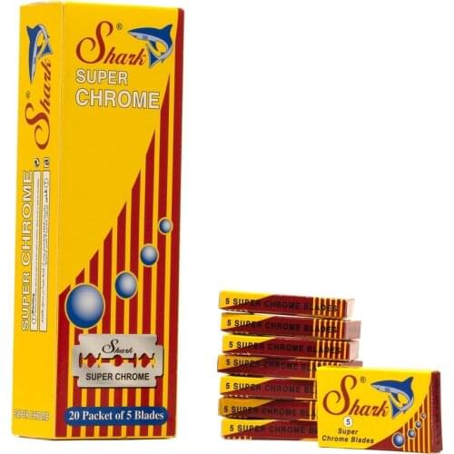 New 2021 100 piece 100 pcs SHARK SUPER stainless blades DOUBLE EDGE SAFETY RAZOR BLADES + gift Turkey Fast Shipping