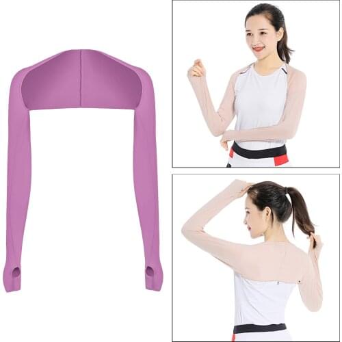 Cooling Shawl Arm Sleeves with Thumb Hole Sun Protection Hiking Fishing Accs