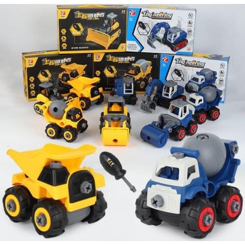 Disassembly Engineering Vehicle DIY Assembly Excavator Digging Car Model Kids Play Car Games Toys For Boys Children Gift