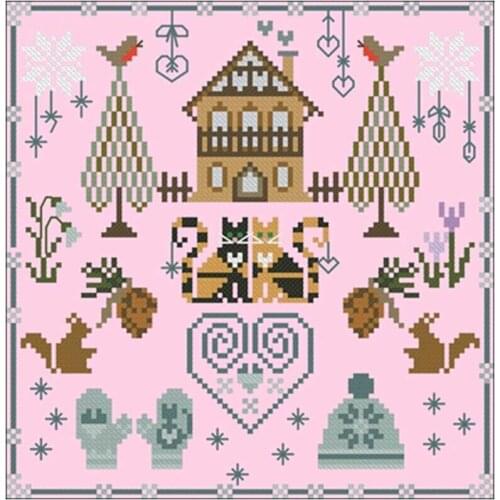Kittens Christmas patterns Counted Cross Stitch 11CT 14CT DIY Chinese Cross Stitch Kit Embroidery Needlework Sets