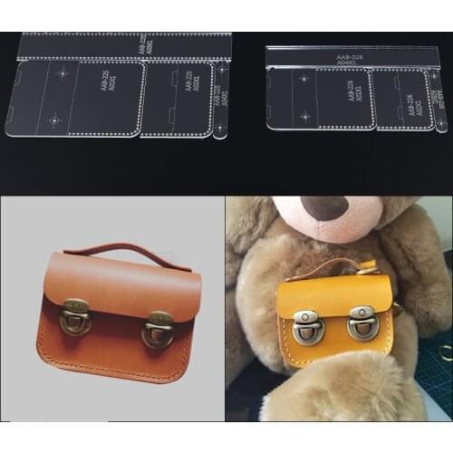 1Set DIY Home Sewing Acrylic Leather Template Female Shoulder Bag Handbag Sewing Pattern Stencil Template 8x6x3cm /10x8x4 cm