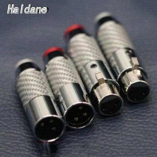 Haldane 4pcs HIFI 3 Pin Carbon Fiber XLR plug Microphone Audio XLR Male and Female Connector for DIY XLR Balanced Cabl