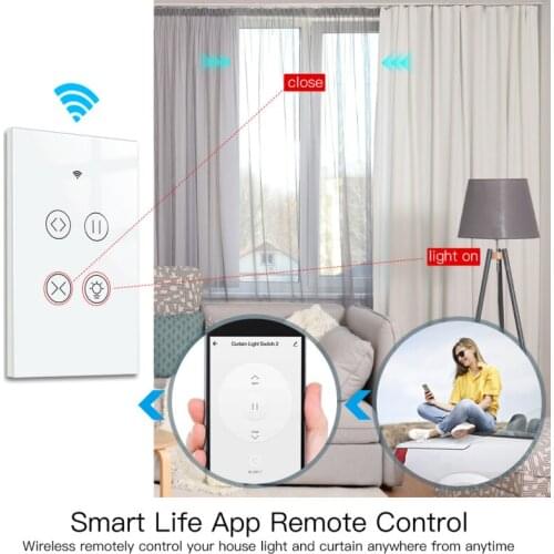 Tuya Smart WiFi RF Glass Panel Curtain Light Touch Switch Smart Life App Remote Voice Control Google Home Alexa Voice Control