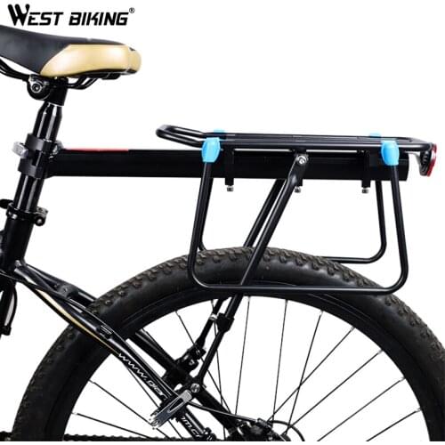 WEST BIKING MTB Bike Luggage Carrier Aluminum Bicycle Cargo Racks for 20-29 inch Shelf Cycling Seatpost Bag Holder Stand Rack