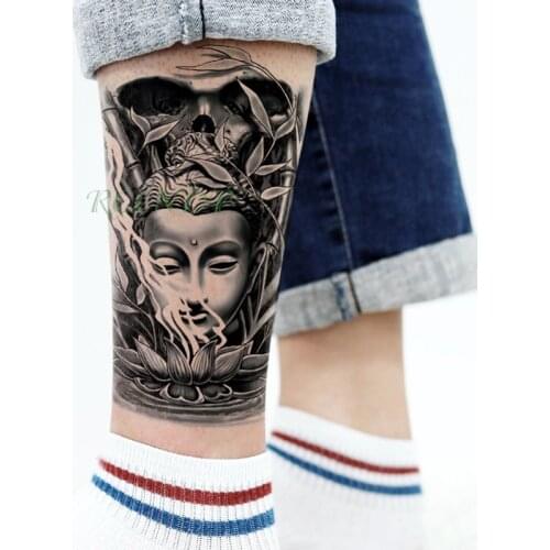 Waterproof Temporary Tattoo Sticker Buddha Lotus fake tatto flash tatoo tatouage temporaire big size arm leg for women girl men