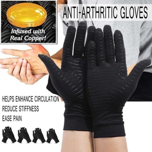 1 Pair Full Fingers Gloves Professional Universal Driving Typing Riding Multifunction Joint Pain Relief Copper Fiber Accessories