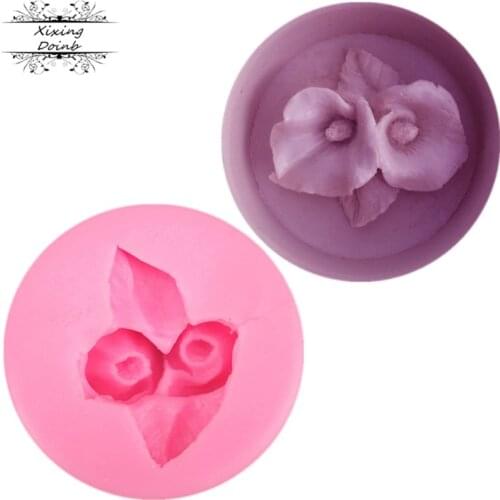 1Pcs Calla Lily shaped silicone soft candy mold cake decorating tool Candy Chocolate Mold