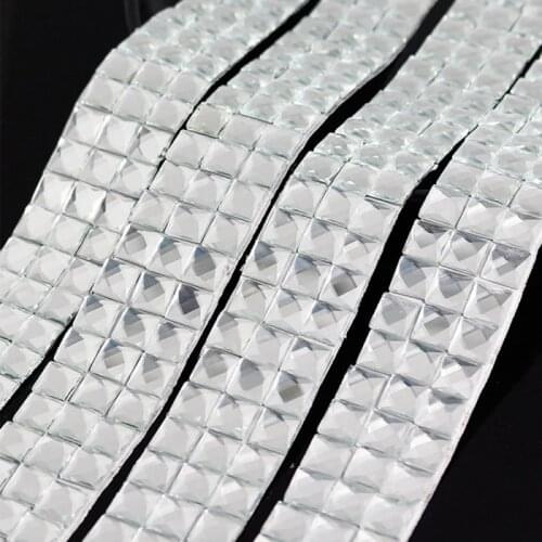 2Meters 1cm Single Row Self-Adhesive Glass Mosaic Wall Stickers For DIY Home Restaurant Wall Decoration Accessories