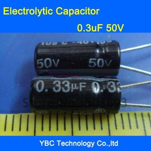 200pcs/lot 0.33uF 50V 105 Radial Electrolytic Capacitor 5*11mm