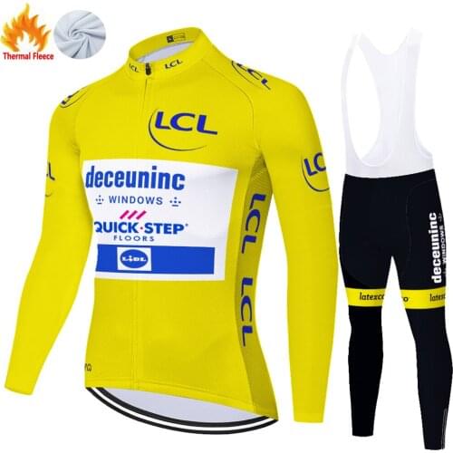 2021 Team quick step cycling jersey Men Winter Thermal Fleece winter kit ciclismo 20D bycicle Suit Outdoor Bike cycling pants